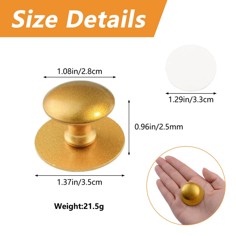 MOROBOR Adhesive Cabinet Knobs, 20pcs Self-Stick Instant Kitchen Pulls Stainless Steel Drawer Knob for Windows, Wardrobes, Cabinets, Drawers (Matter Gold) Matte Gold