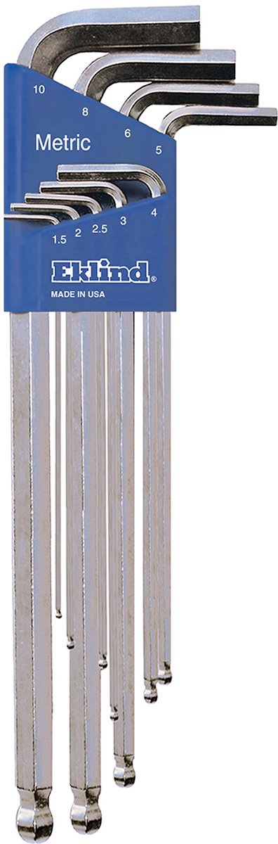 EKLIND 17322 Bright Ball-Hex L-Key Allen Wrench Combo- Extra Long Inch/MM (2 Sets 22pc) One Size
