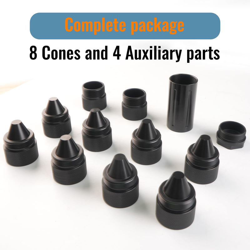 1.375''X24 Cone Shaped Parts Stainless Steel Aluminium Replacemet Sealed End black 1.375''X24
