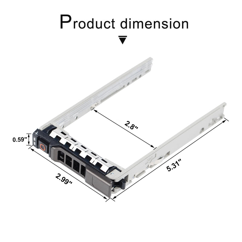 2 Pack Hard Drive Caddy 8FKXC 08FKXC SSD Mount 2.5" HDD Holder with Mounting Screws Hard Drive Bracket Compatible for Dell PowerEdge R610 R620 R710 T710 R720 R815 R820 R630 T630 R730 2 Pack
