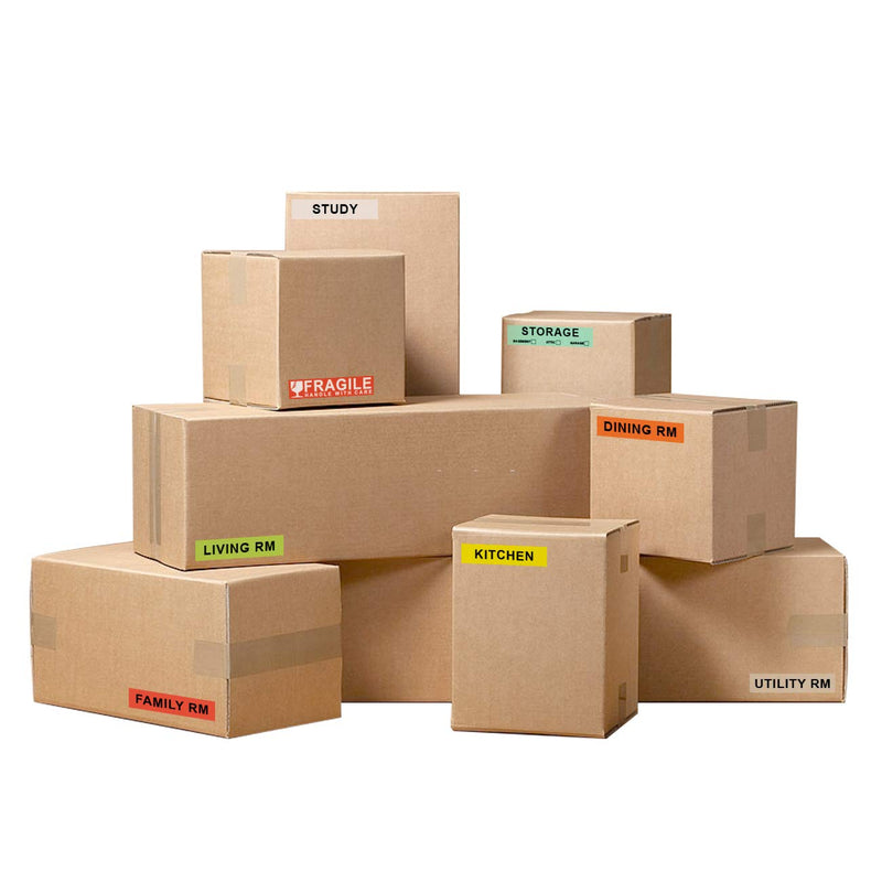 [Australia - AusPower] - Printholic 960 Count Home Moving Labels,16 Rolls Different Color Coding Moving Labels for Boxes Stickers + Fragile Moving Stickers + 1 Blank Label roll is for Customized use-Moving-Labels 16 Rolls 