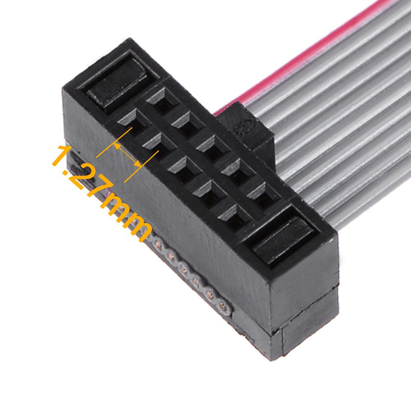 uxcell IDC 10 Pins Connector Flat Ribbon Cable Female Connector Length 20cm 1.27mm Pitch,2pcs
