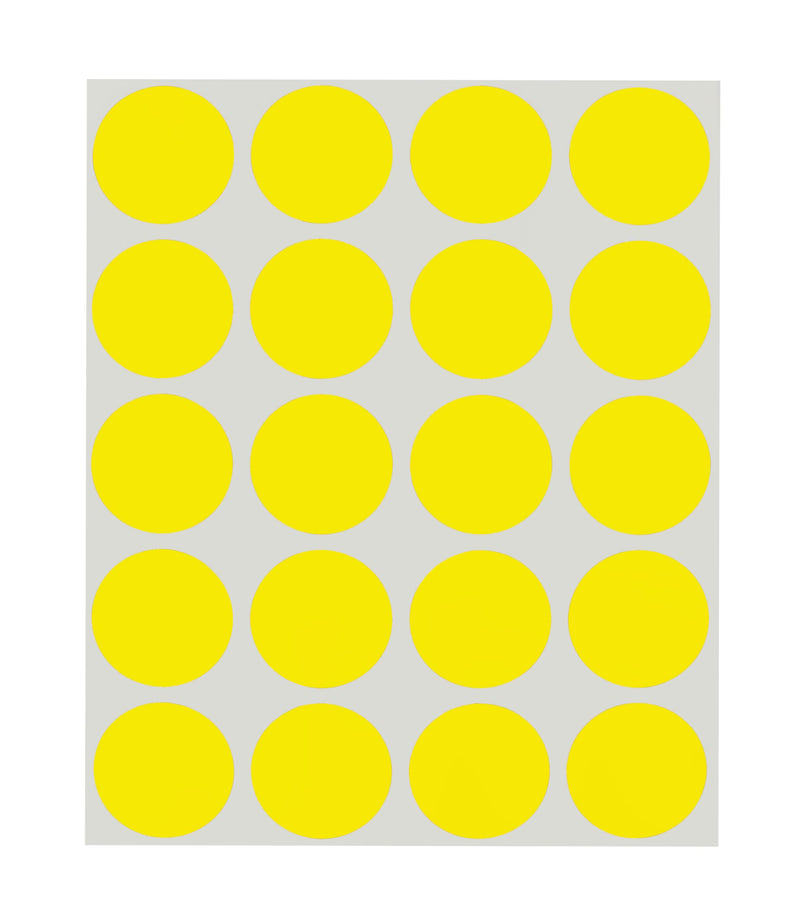 ChromaLabel 1 Inch Round Label Removable Color Code Dot Stickers, 1000 Pack, 20 Labels per Sheet, Yellow