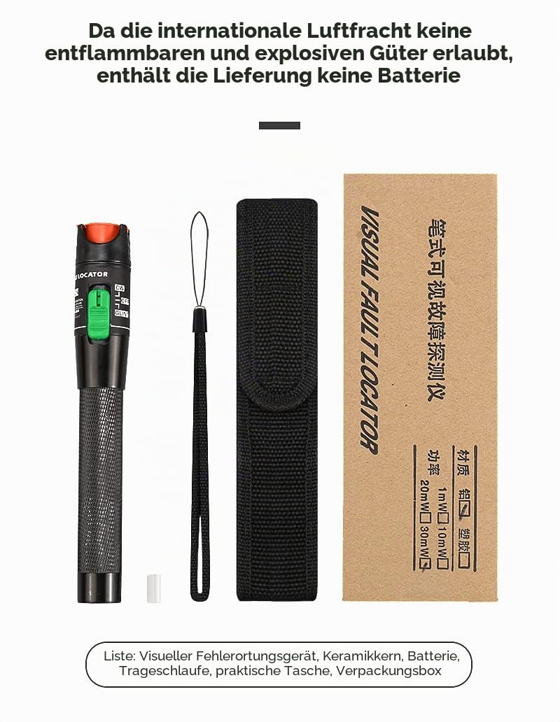30mW Visual Troubleshooting Optical Cable Test Pen Tester | SC/FC/ST 2.5 mm Interface VFL 30 km Range for CATV Telecommunication Multifunctional Tester, Fibre Optic Cable Tester red