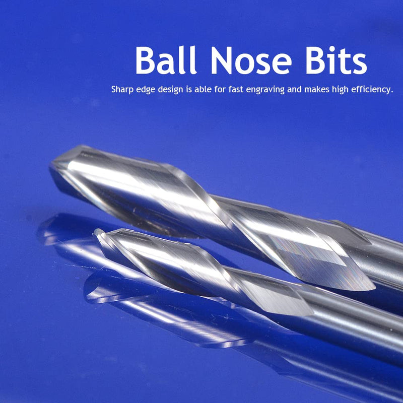 for Wood Working Set Diameter 1mm 1.5mm 2.0mm 2.5mm 3.175mm Carbide Ball Nose End Mill CNC Engraving Router Bits Milling Cutter