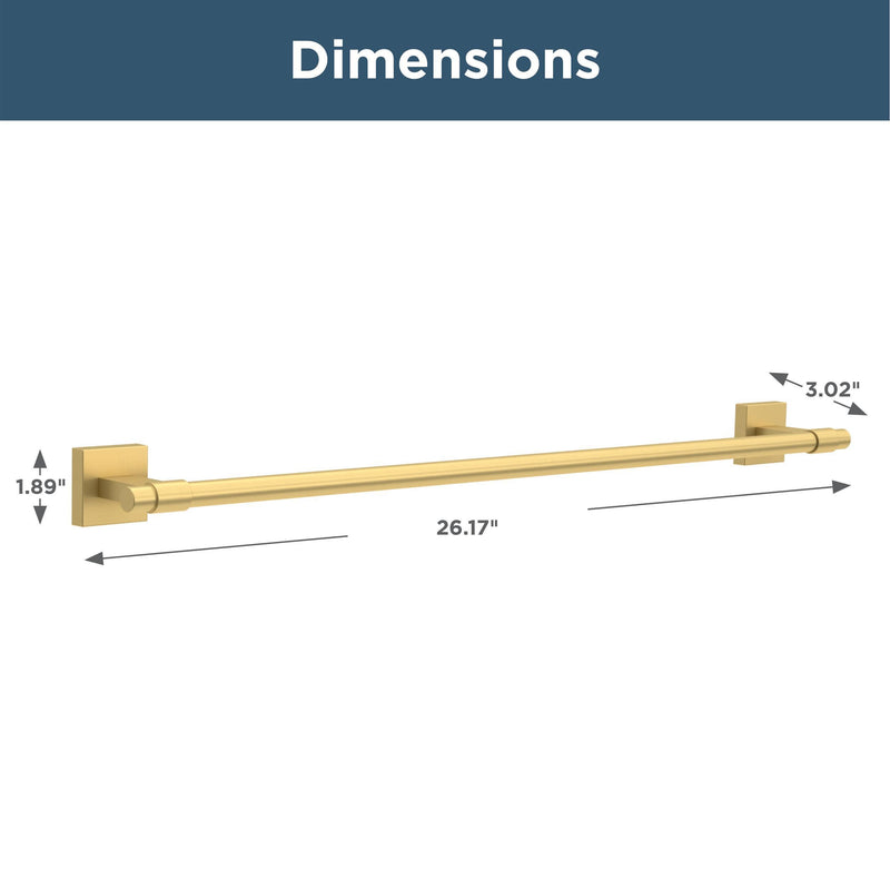 Franklin Brass Maxted (1-Pack) 24' Towel Rack for Bathroom, Modern Gold Bar Holder Wall Mounted Rod, Hardware | Accessories MAX24-MG 24 inch