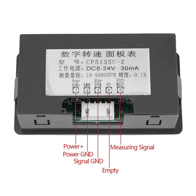 Akozon Digital Speed Display Speedometer Speedometer Speed 4 Digit Speedometer Tachometer + Proximity Sensor NPN Hall Effect Inductive LED Panels Digital Module Indoor for Car LED Display