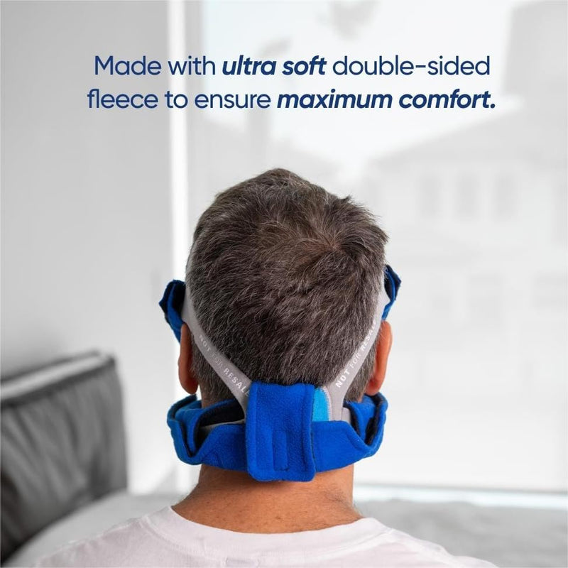 CPAP neck pad, CPAP mask headgear cover, premium sleep apnea mask neck pad - universal size for restful sleep - includes high-quality strap covers, face pads (blue)