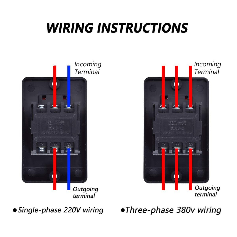 XTVTX 2PCS Machine Push Button Switch 220v Machine Switch Pushbutton AC220V/380V 10A Safety Switch Zero Voltage Switch in Mechanical Textile Machinery