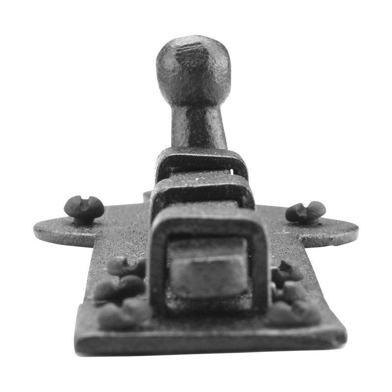 Renovators Supply Manufacturing Slide Bolt Latch 3 3/4 in. Black Wrought Iron Ball Tip Style Slide Bolt with Mounting Hardware Pack of 2 3.75 inch - Ball Tip