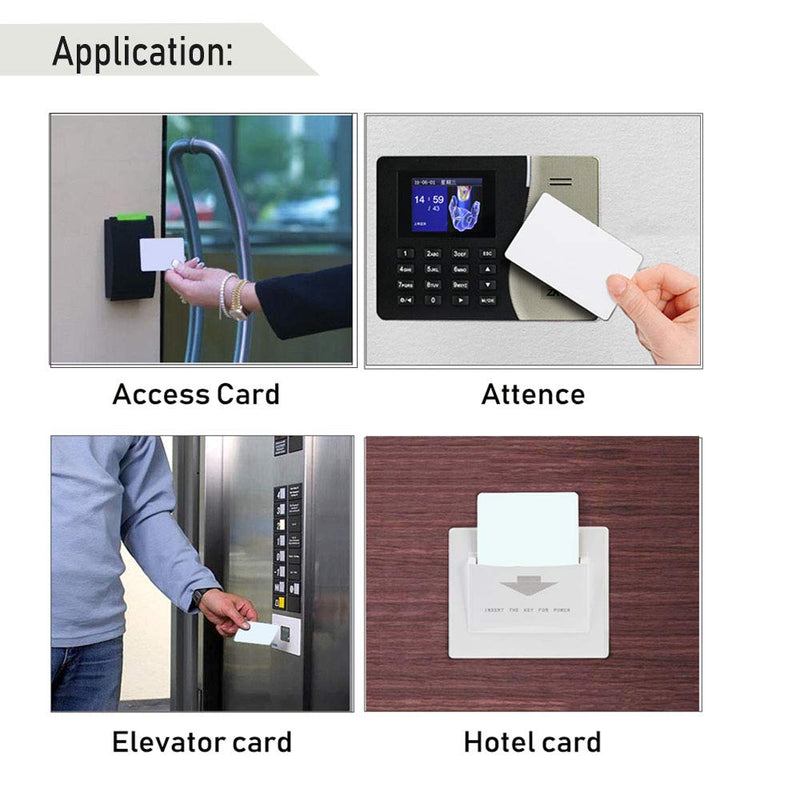 Meikuler 13.56MHz Cards, RFID Smart Card / M1 Card, ISO14443A Printable Blank RFID PVC Cards for Access Control, Hotel Key cads, etc (100) 100