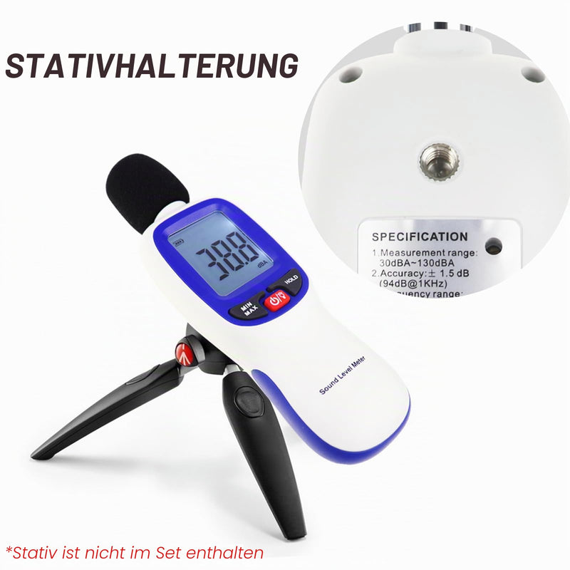 Sound Level Meter, Digital Sound Level Meter with Bluetooth Enabled Decibel Meter 30~130dBA Range MAX/MIN Data Hold with LCD Display and Backlight for Home, School Bluetooth sound level meter