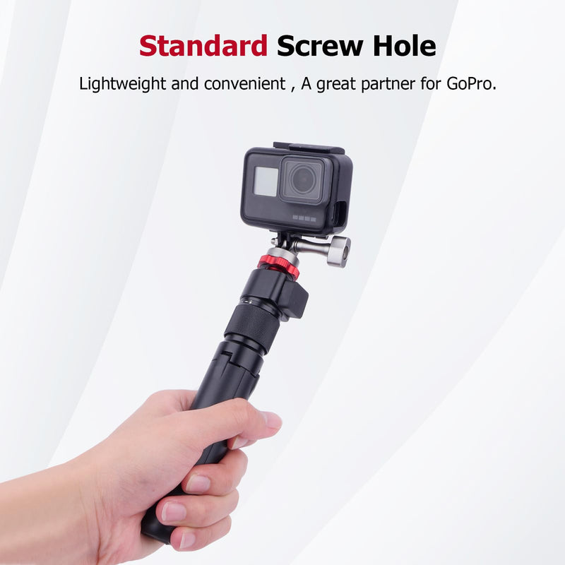 Came-TV Hot Shoe to 1/4"-3/8" Thread Adapter Converter – CNC Aluminum 90° Angle Adjustable Mount for Action Cameras, Tripods & Drone Accessories (61027)