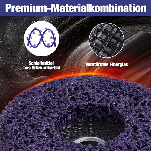 WORKPRO Pack of 6 CSD Discs 125 mm Sanding Discs Set, Cleaning Discs for Angle Grinder for Removing Rust & Paint, Abrasive Angle Grinder Discs for Coarse Cleaning