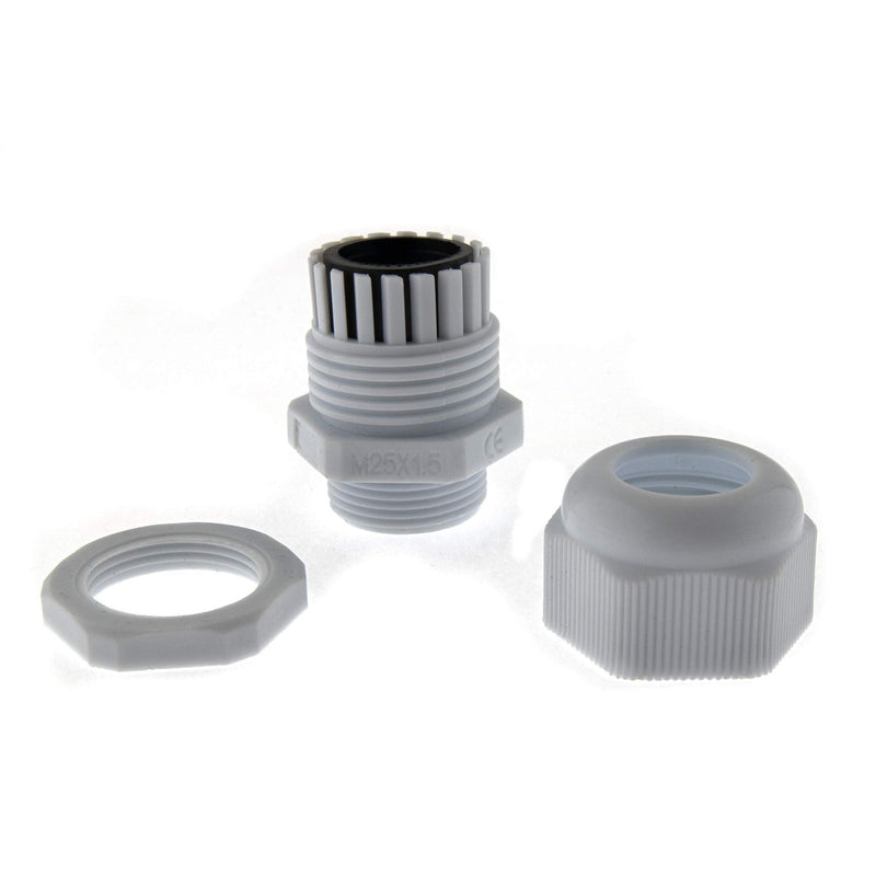 SeKi 10 x cable gland M25 9-17mm, gray metric cable gland, gray (RAL7035)