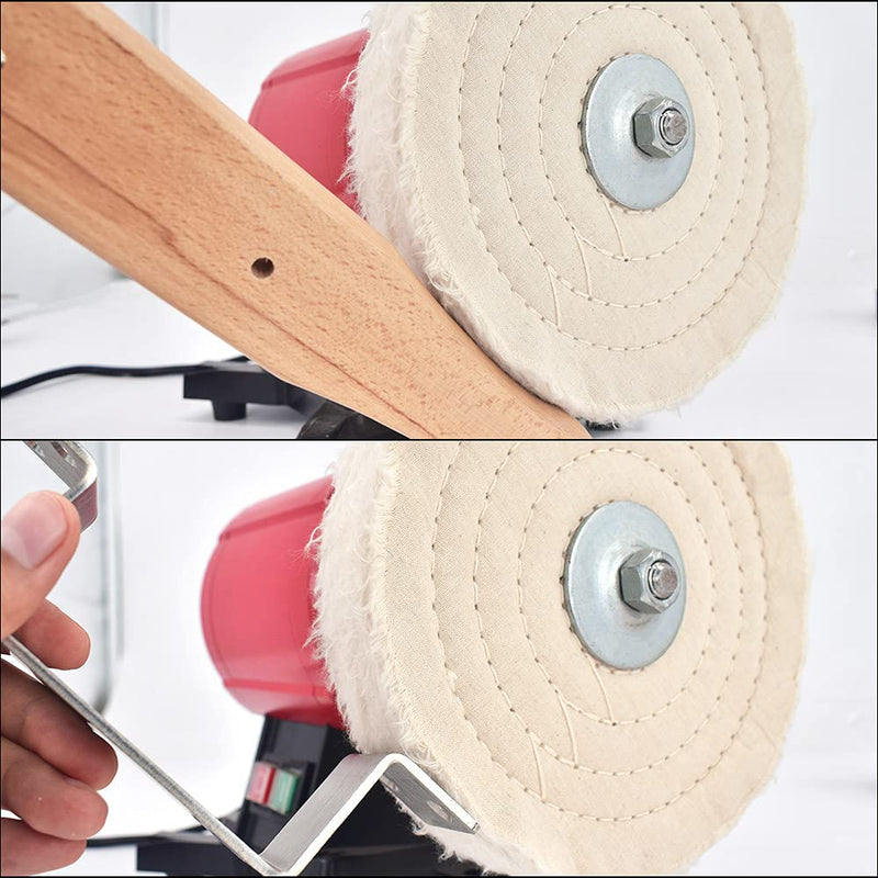 QZATACAEN 200mm (70 layers) spiral stitched polishing wheel mirror polishing wheel with 16mm hole for table grinding tools 1 piece...