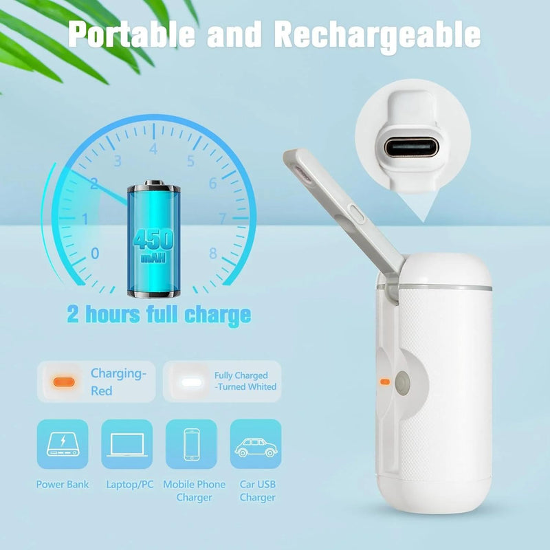 Portable Bidet for Travel, 500ml Travel Bidet, Bidet Sprayer with Peri Bottle for Women/Man, Handheld, Rechargeable Electric Bidet High Pressure, Douche Bottle for Postpartum, Hemorrhoid (White) White