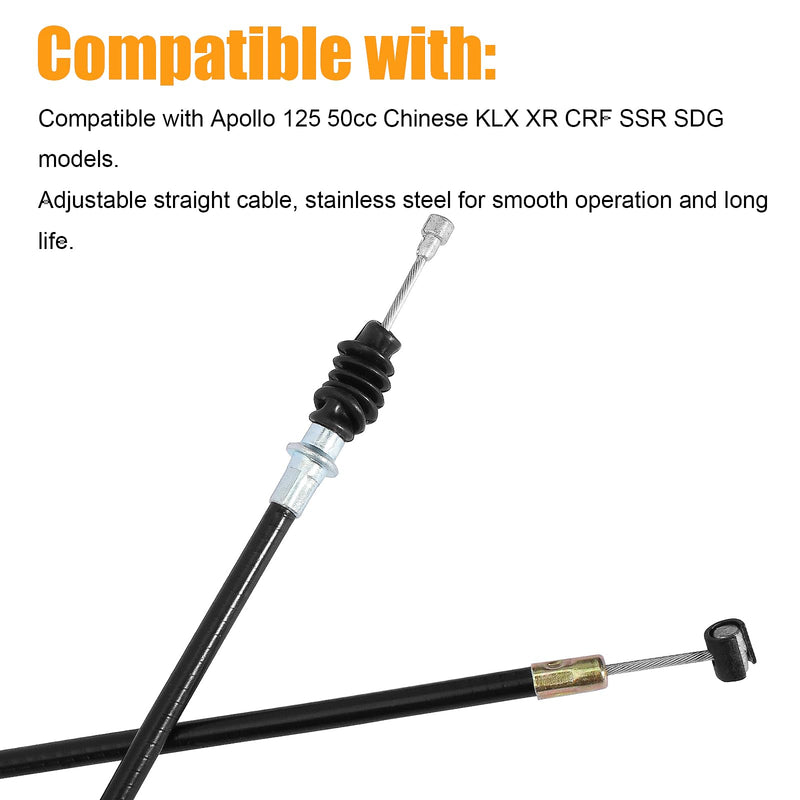 50inch Adjustable Black Clutch Cable for 50cc-90cc 110cc 125cc 140cc 150cc 200cc 250cc Motorcycle ATV Quad Scooter Go Kart Moped Pit Dirt Bike Tricycle Buggy Apollo Chinese KLX XR CRF SSR SDG