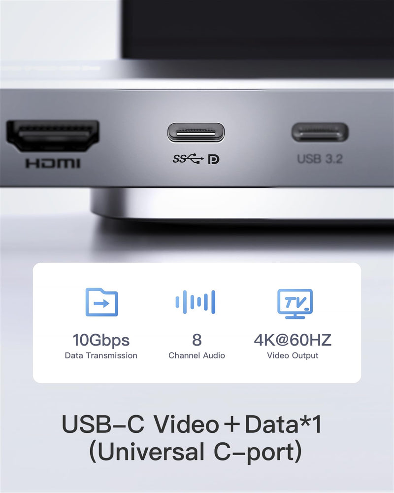 Inateck HDMI Docking Station 4K 60Hz, USB C Video+Data, 100W PD,10 in 1 USB 3.2 Type C Hub, 2 USB 3.0 A, RJ45 Ethernet, 1.6ft Cable, for Windows 7/10/11, Linux, MacOS 10.2, HB2030 USB C TO Multi Ports With 1.6ft cable