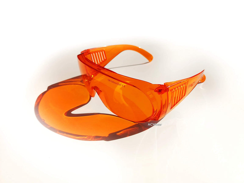 MCWlaser Laser Safety Glasses 190-540nm Protective Goggles CE for UV Lamp Ultraviolet/Blue/Green Laser Absorption Type EP-3 Style 6