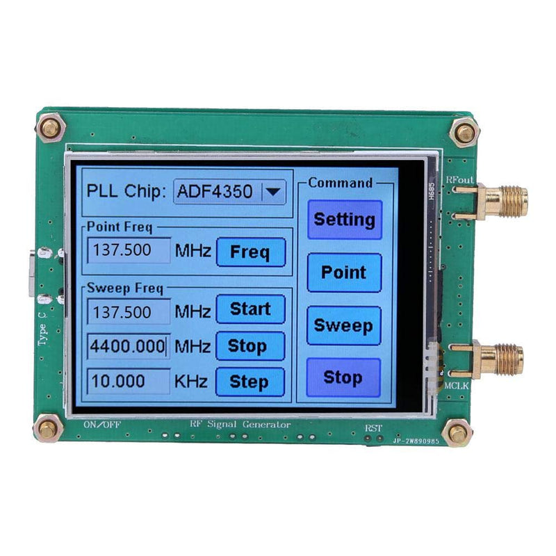 Signal Generator High Precision Full Touchscreen RF Sweep Point Frequency Module Radio PC Counter Control with Data Cable SMA Female ADF4350/ADF4351(ADF4350)