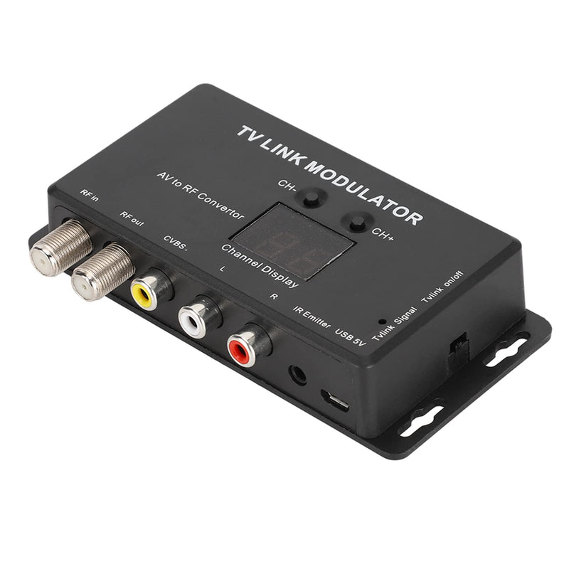 RF Modulator, UHF TV LINK Modulator IR Extender with Channel Display, TM70 LINK Modulator AV to RF Converter for CATV System