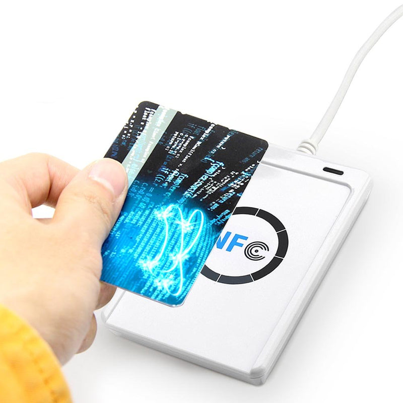 DEWIN USB NFC Reader, ACR122U NFC Reader Writer and 5 ISO 14443A/B IC Cards, White