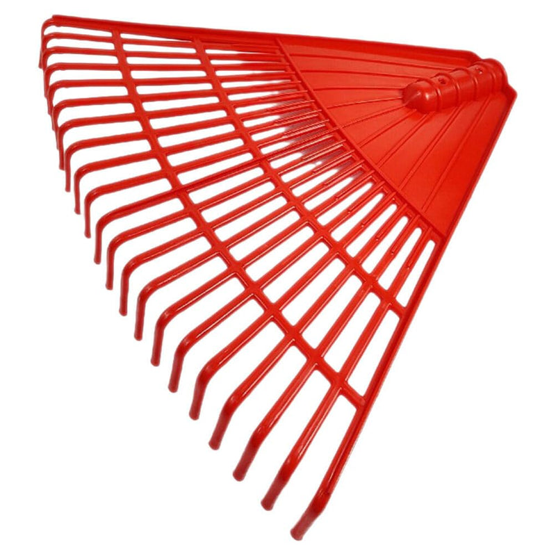 BESPORTBLE Plastic Rake Head 21 Tines Garden Leaf Rake Spring Shrub Grass Replacement Head for Garden Lawn Yard Patio Red