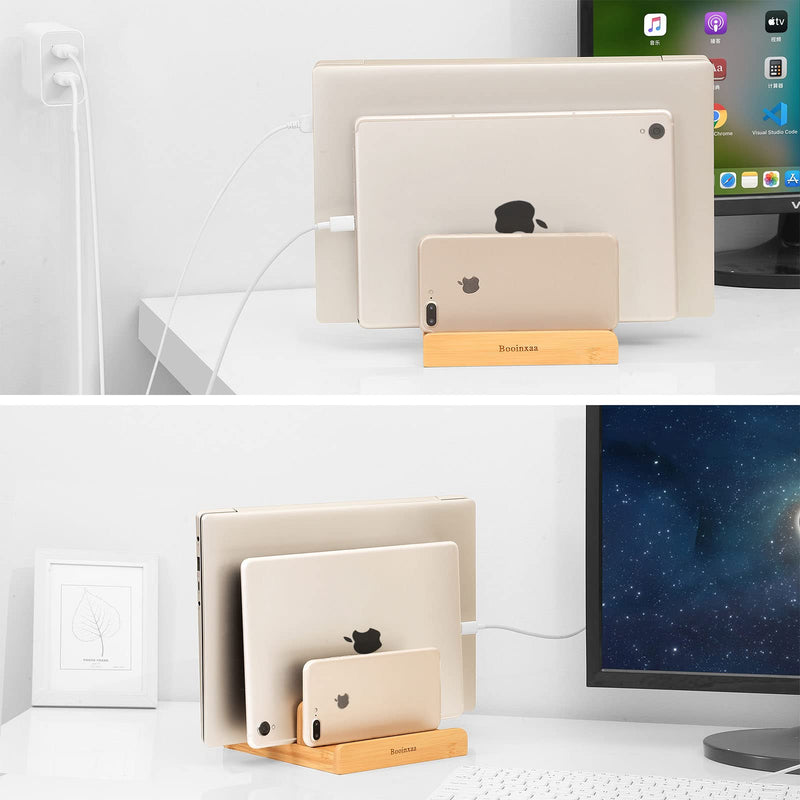 Adjustable Laptop Stand, Compatible with MacBook Pro, AirPods, iPad, Surface, Laptops, Handmade, Natural Wood