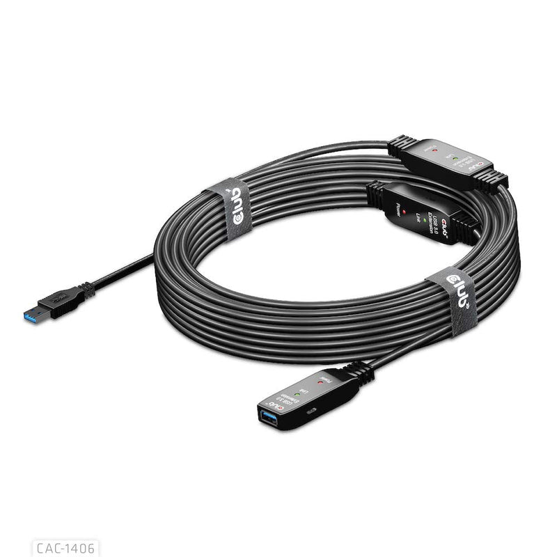Club 3D CAC-1406 USB 3.2 Gen1 Active Repeater Cable 15m / 49.2ft M/F 28AWG
