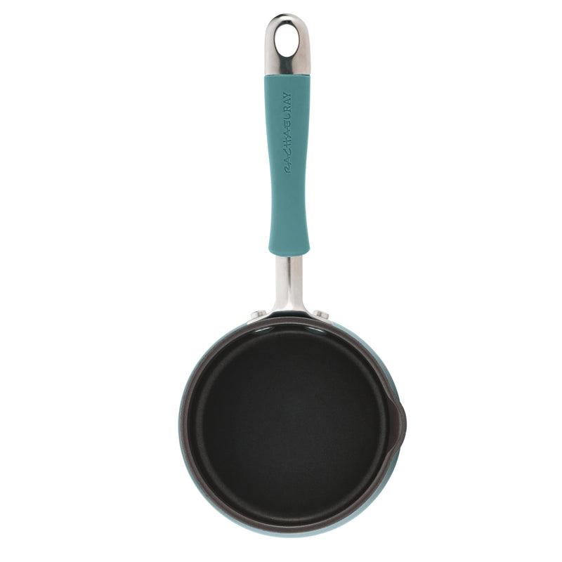 Rachael Ray Cucina Nonstick Butter Warmer, Hard Porcelain Enamel Aluminum, 0.75-Quart, Agave Blue - 16346 0.8 Quarts