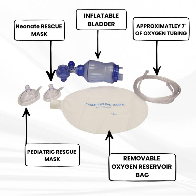 Training Bag Valve Mask (BVM) for CPR Training, Infant Size, Single, Mesh Bag, BVM-3021-001 (Pack of 2) Infant (Pack of 2)
