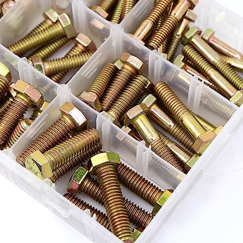 236PCS Grade 8 Heavy Duty Bolts and Nuts Washers Kit, 1/4-20 5/16-18 3/8-16 Hex Bolts Nuts Assortment Kit, Includes 13 Most Common Sizes 1/4-20 5/16-18 3/8-16--Bolts and Nuts Kit (236PCS)