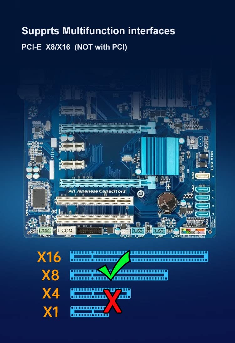 10G PCIE x8/x16 Ethernet Network Adapter Compatible Intel X520-DA1 82599EN Chip,Single SFP+ Port LAN Card NIC Server Support Windows Server/Windows/Linux/Vmware ESXI X520-1*SFP+ Port