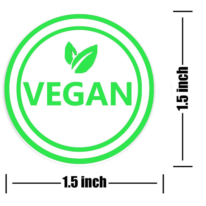 [Australia - AusPower] - Vegan Food Rotation Labels,1.5 Inch Round Circle Dot Vegan Stickers(500 pcs per roll) 