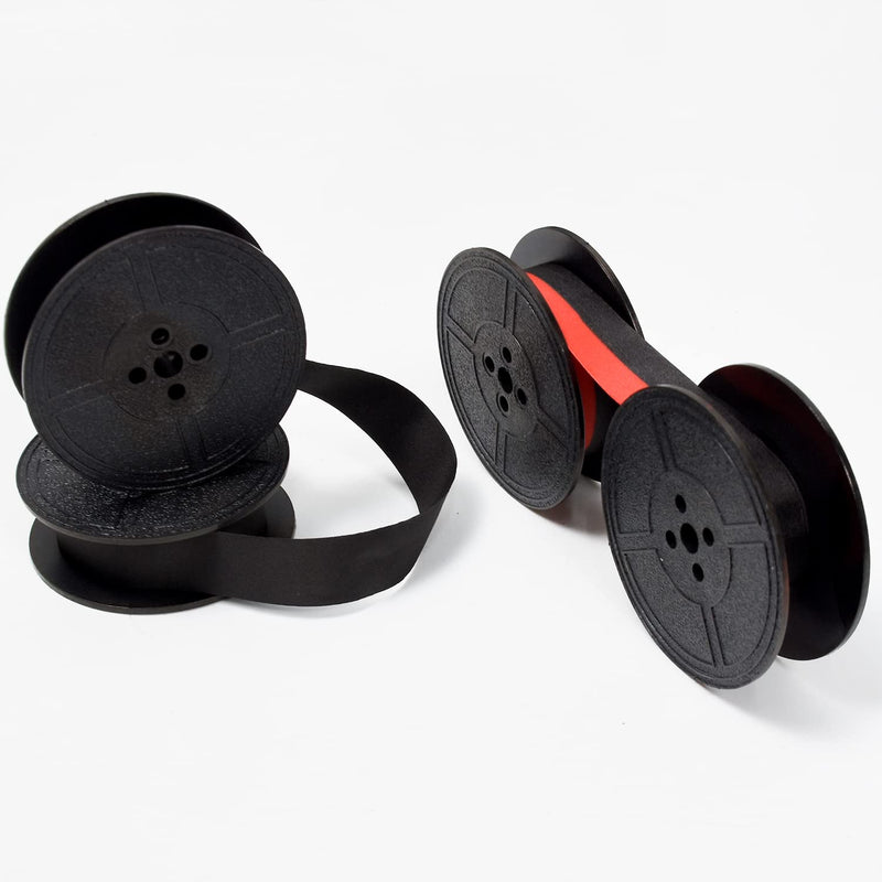 4 Pairs Universal Typewriter Ribbon Twin Spool Replacement Pack Compatible with Most Typewriter Black-Red 4 Pair Black-Red