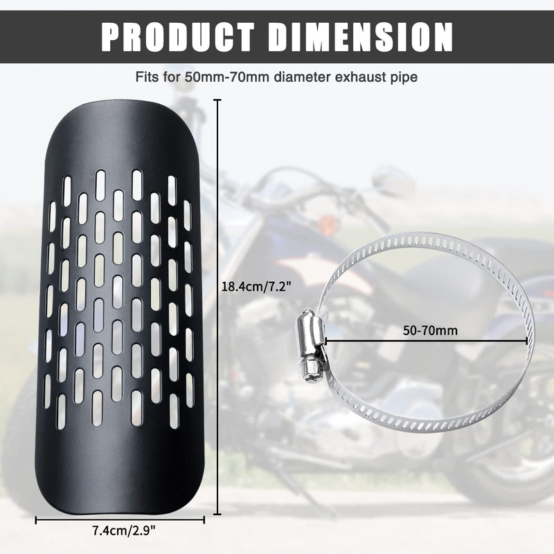 Motorcycle Exhaust Heat Shield: Universal Metal Steel Exhaust Muffler Pipe Heat Insulation Cover for Mini Bike, Grid Design with Ventilation hole