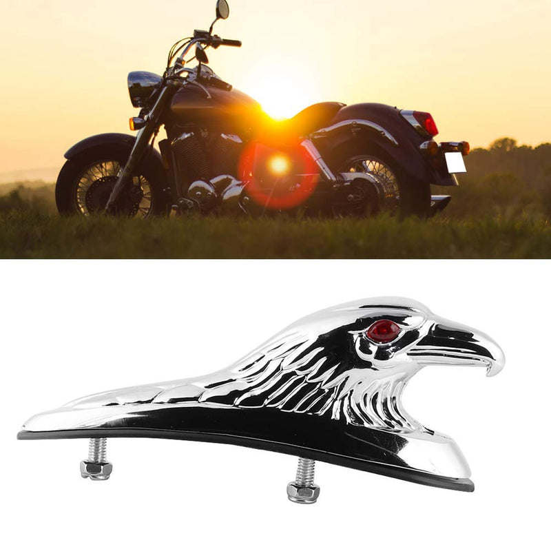 Qiilu Replacement Hood Ornament Eagle,6mm Bolts Size Aluminum chrome plating Eagle Head Statue Fit for Kawasaki//Suzuki/Honda/Etc