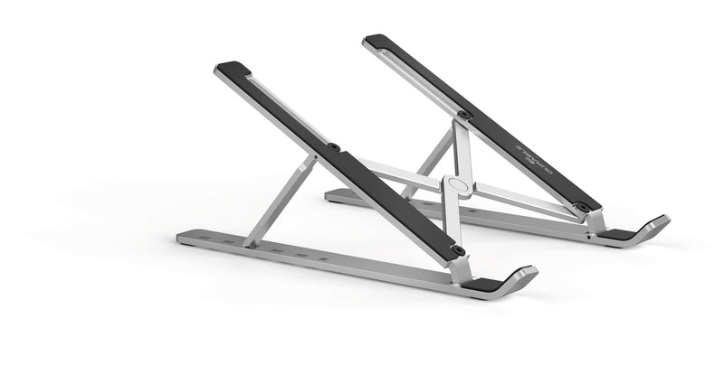 Durable Laptop Stand for Laptops & Tablets - Foldable & Height Adjustable - Includes Travel Bag - Silver Aluminum Laptop Mount, for Laptops and Tablets up to 15"