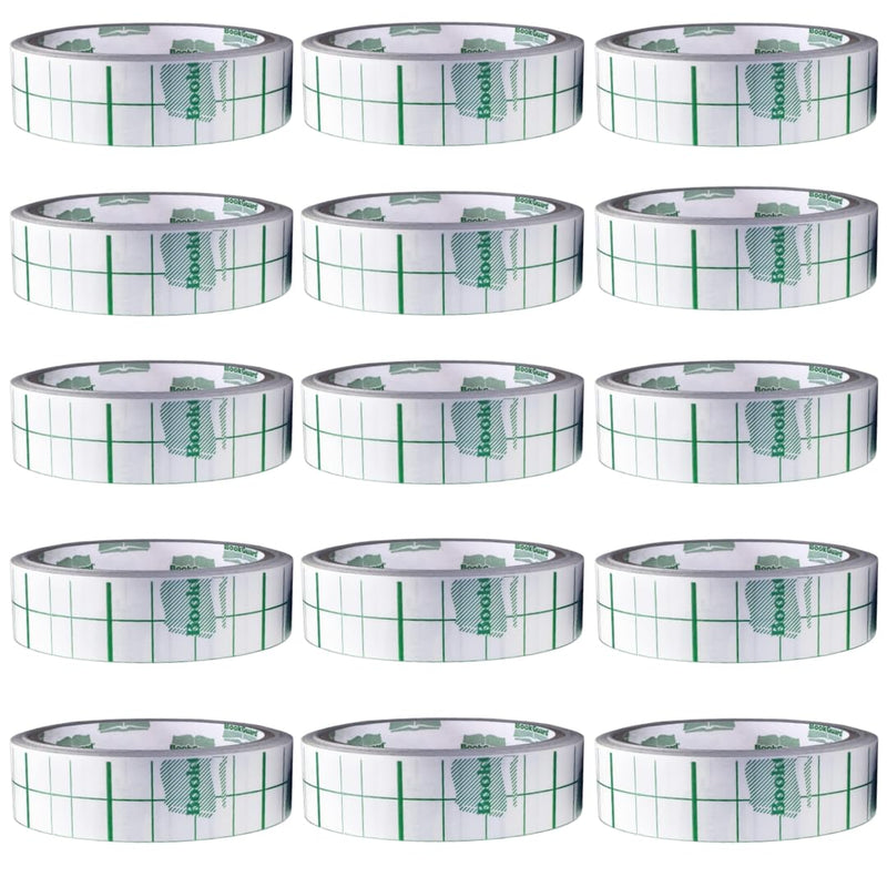 BookGuard 1 inch Clear Vinyl Roll Bookbinding Tape Multipurpose Archival Library Supplies Transparent Book Repair Tape, 10 Yards - Case of 15