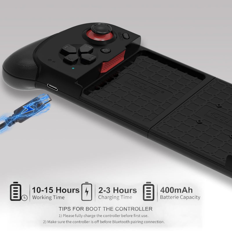 Wireless Cloud Gaming Controller for iOS, Android, Windows PC, including iPhone15/14/13, Steam etc.. Hall trigger, Linear trigger and Analog trigger E-Sports Handle Gamepad, Bluetooth Black