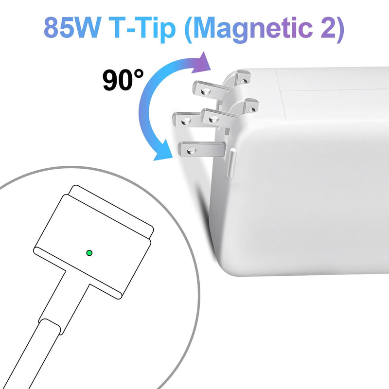 Charger for Mac Book Pro 85W T-Tip Power Adapter, Compatible with Mac Book Pro 15-Inch & 13-Inch (Late 2012-2017)