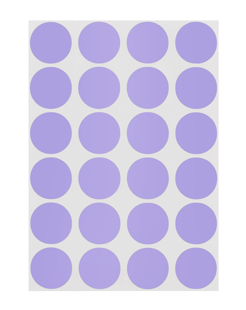 ChromaLabel 0.75 Inch Round Label Permanent Color Code Dot Stickers, 1008 Pack, 24 Labels per Sheet, Lavender