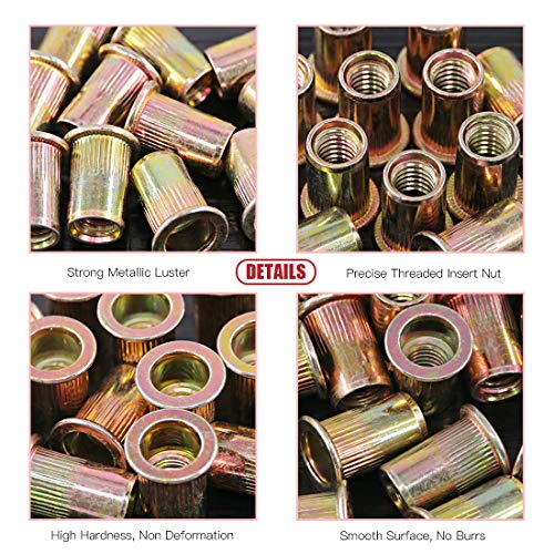 Hilitchi 60 Pcs 1/2-13 UNC Rivet Nuts Threaded Insert Nut (1/2-13 UNC Rivnut)