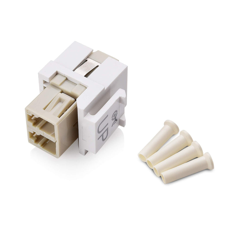 Cable Matters 5-Pack LC UPC Duplex Fiber Optic Keystone Coupler Jack, OM1/OM2/OM3/OM4 Multimode, OS2 Single Mode Support