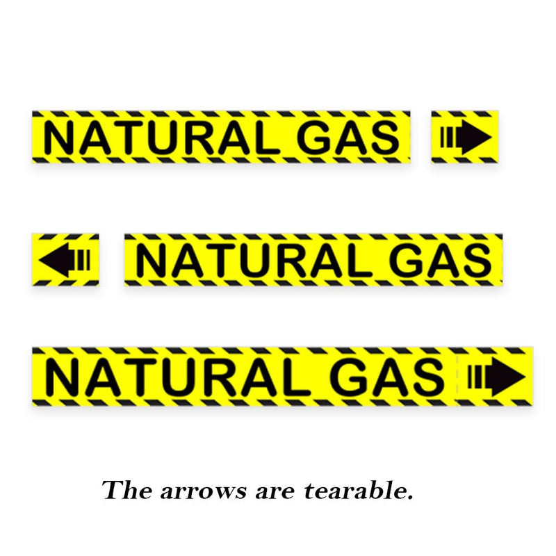[Australia - AusPower] - Natural Gas Pipe Labels with Arrows 8 x 1 inch Gas Marking Safety Labels for Pipes Identification, Inspections, Detector, Regulator and Heaters 10 Pack (Naturals Gas) Natural Gas 