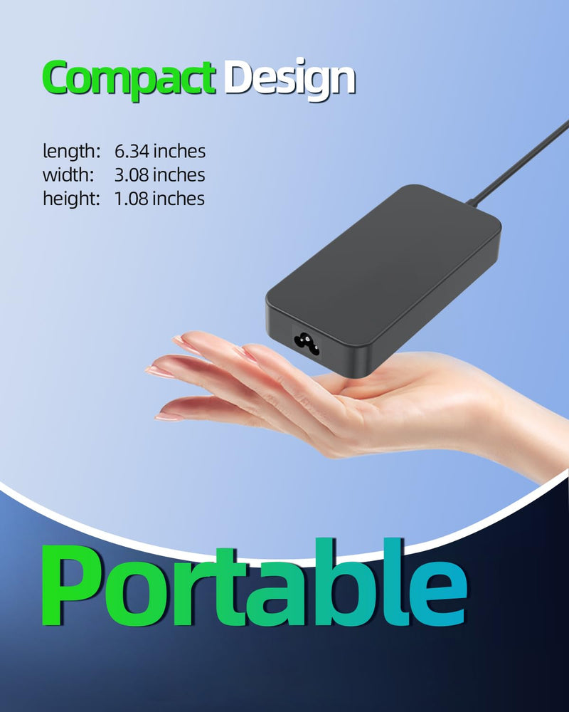 135W Charger Fit for Lenovo Thinkpad Docking Station Power Cord, Slim Tip, (Safety Certified by UL), for Universal Thunderbolt 3 4 Smart Essential Dock Gen 1 2, Ultra Pro Docking Station