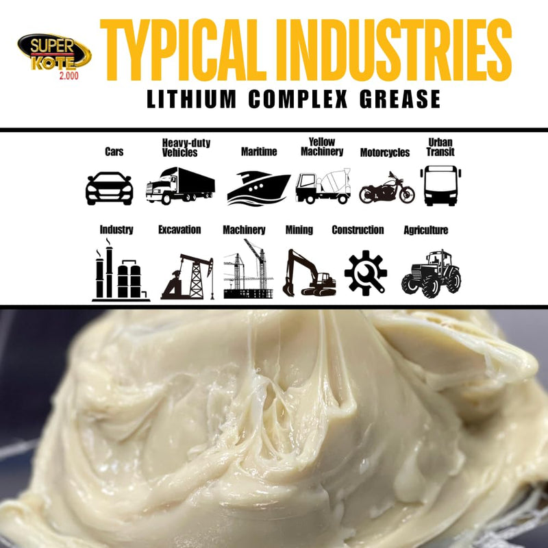 Lithium Complex Grease SUPERKOTE 2000 - White Lubricant Grease EP/Multipurpose/Lithium Complex/Lubricant/EP/High Temp/Automotive/Bicycle/Bike/Industry/White / 114g