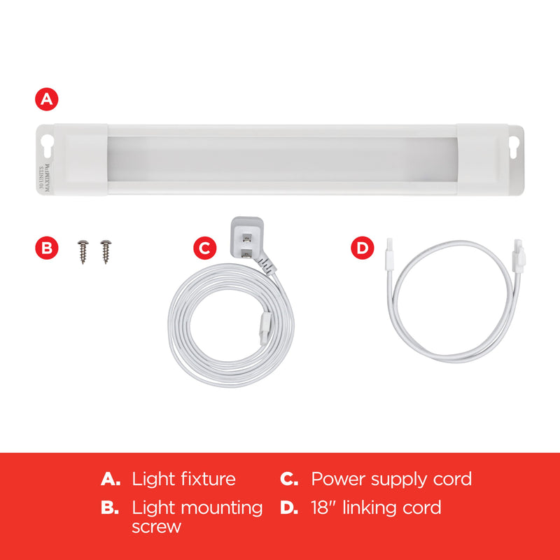 UltraPro 24 inch Plug-in Linkable Under Cabinet Lights, High/Low/Off, Warm White Light (2700K), LED Under Cabinet Lighting, Under Counter Lights for Kitchen, 44107