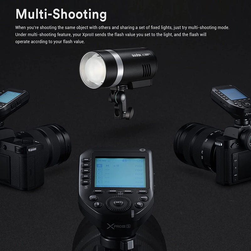 Godox XProII-S XproIIS TTL Wireless Flash Trigger for Sony Cameras,2.4G 1/8000s HSS,Bluetooth Connection,TCM Instant Conversion,Updated Quick-Release Lock,16 Groups and 32 Channels(XProII-S)